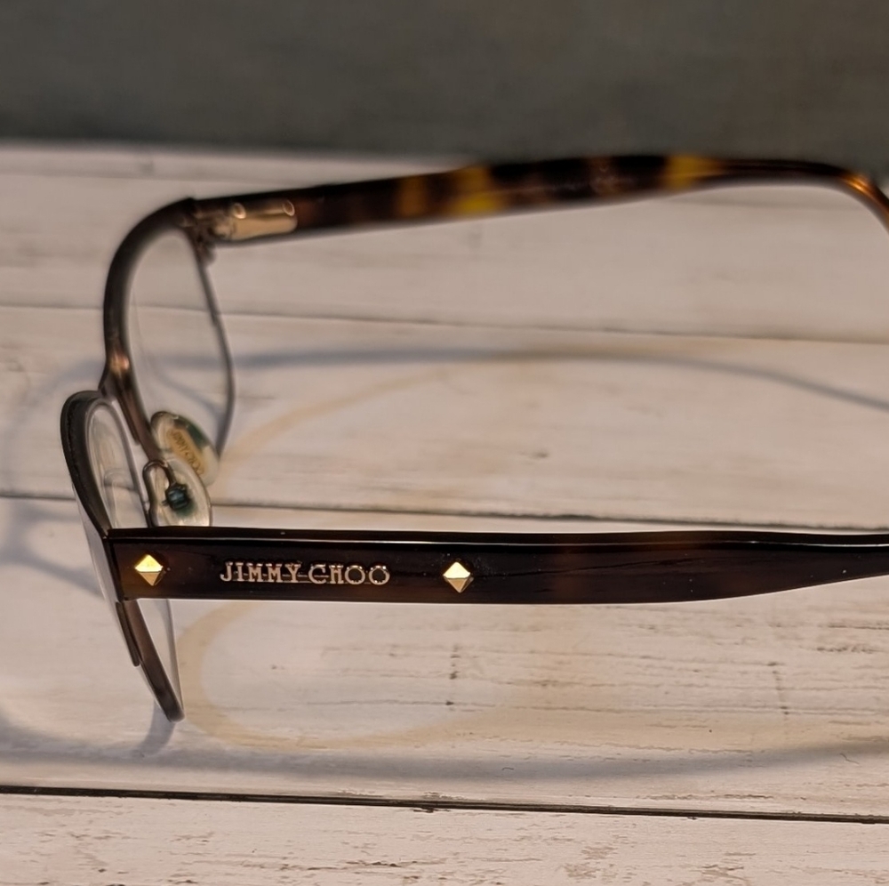 Jimmy Choo JC164 JQ6 Dark Brown Havana Tortoise Glasses Frame - Full Rim Cat Eye